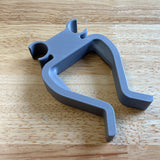 Grey 3D printed golf club wall clip, top view