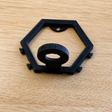 Black modular golf ball display mount shown at an angle